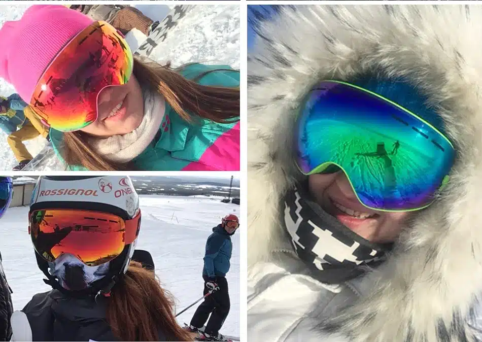 New COPOZZ brand ski goggles double layers UV400 anti-fog big ski mask glasses skiing men women snow snowboard goggles GOG-201 16