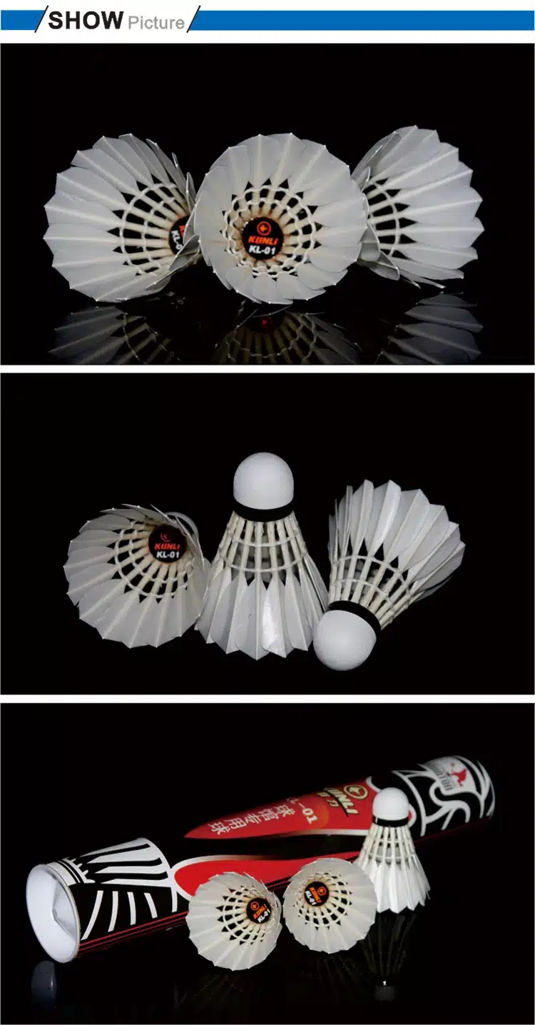 KUNLI-01 Top class duck feather badminton shuttlecock 12 pcs/dozen feather shuttlecock for competition 5dozen/lot free shipping 9