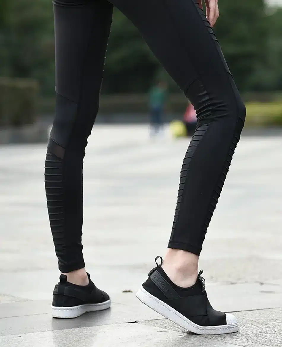 Flora M Women Elastic waistband Yoga pants with Mesh Panels High Waisted Moto Leggings in White Sport Yoga Leggings S/M/L FT025 6
