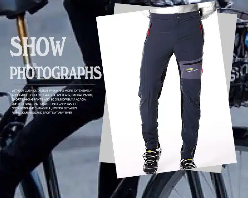 ACACIA Black Grey Breathable Soft Bicycle Safety Reflective Elastic Waist Pants Spring Autumn Men Cycling Long Pants 02997 4