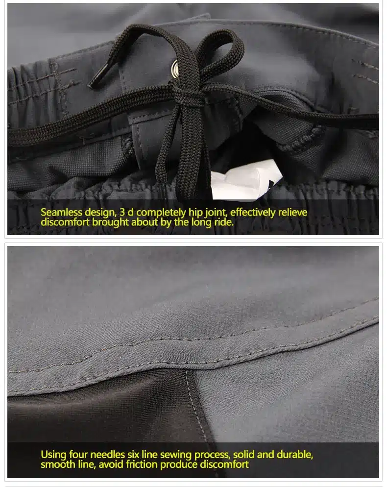 ACACIA Black Grey Breathable Soft Bicycle Safety Reflective Elastic Waist Pants Spring Autumn Men Cycling Long Pants 02997 12
