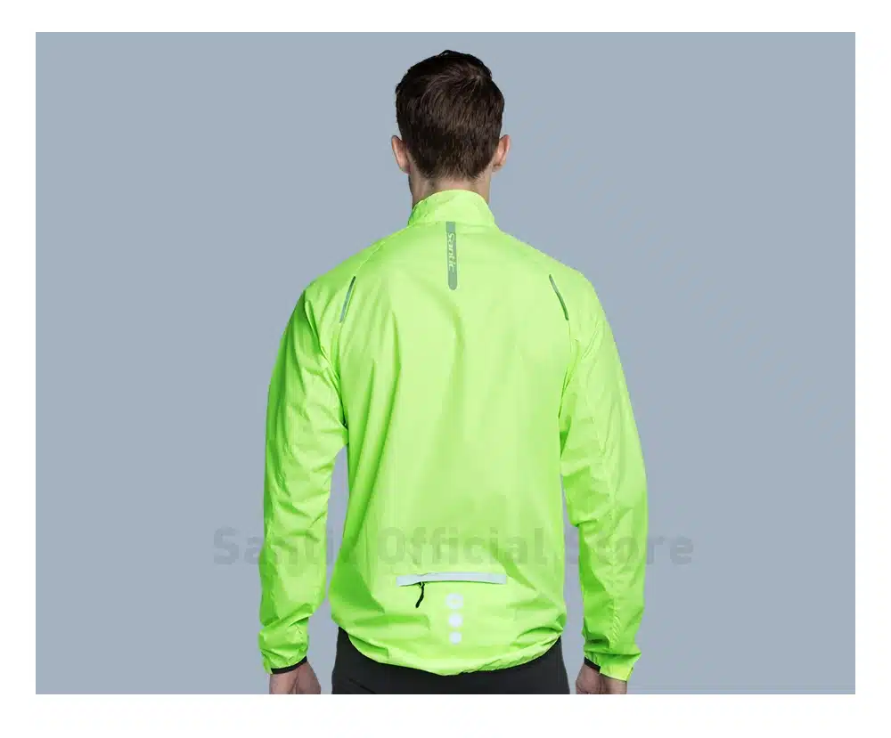 Santic Men Cycling Windproof Jackets Sun-protective Anti-splashing Water UPF30+ Cycling Clothings Skin Coat Green C07015V/C6101 11