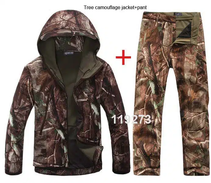HANWILD Man Fishing Waterproof Hunting Tactical SoftShell Outdoor Jacket SharkSkin Military Camouflage Jackets Set Sport Army S6 14