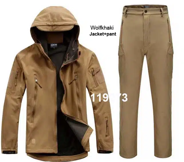 HANWILD Man Fishing Waterproof Hunting Tactical SoftShell Outdoor Jacket SharkSkin Military Camouflage Jackets Set Sport Army S6 18