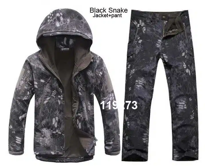 HANWILD Man Fishing Waterproof Hunting Tactical SoftShell Outdoor Jacket SharkSkin Military Camouflage Jackets Set Sport Army S6 22