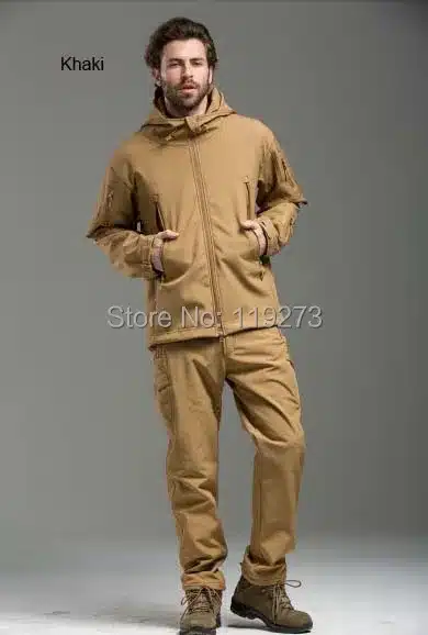 HANWILD Man Fishing Waterproof Hunting Tactical SoftShell Outdoor Jacket SharkSkin Military Camouflage Jackets Set Sport Army S6 28