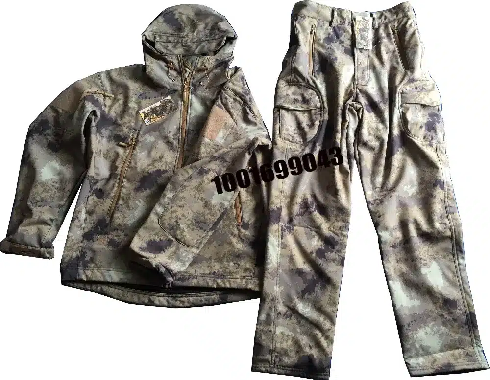 HANWILD Man Fishing Waterproof Hunting Tactical SoftShell Outdoor Jacket SharkSkin Military Camouflage Jackets Set Sport Army S6 37
