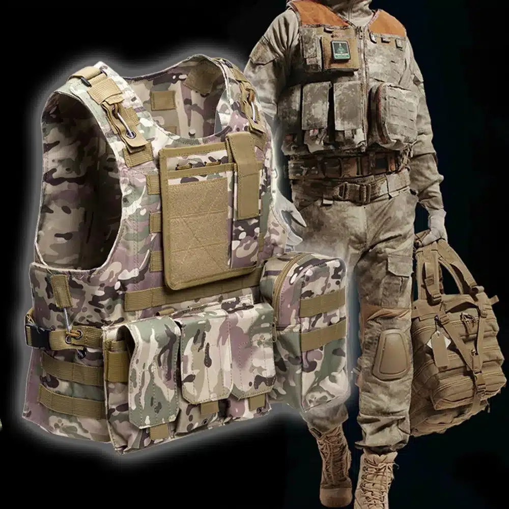 Tactical Vest 7 Colors Mens Military Hunting Vest Field Battle Airsoft Molle Waistcoat Combat Assault Plate Carrier Hunting Vest 4
