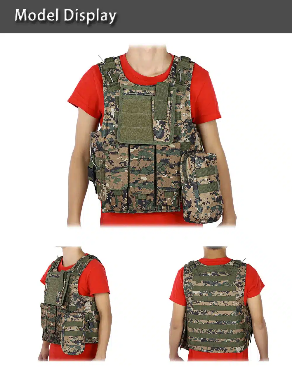 Tactical Vest 7 Colors Mens Military Hunting Vest Field Battle Airsoft Molle Waistcoat Combat Assault Plate Carrier Hunting Vest 7