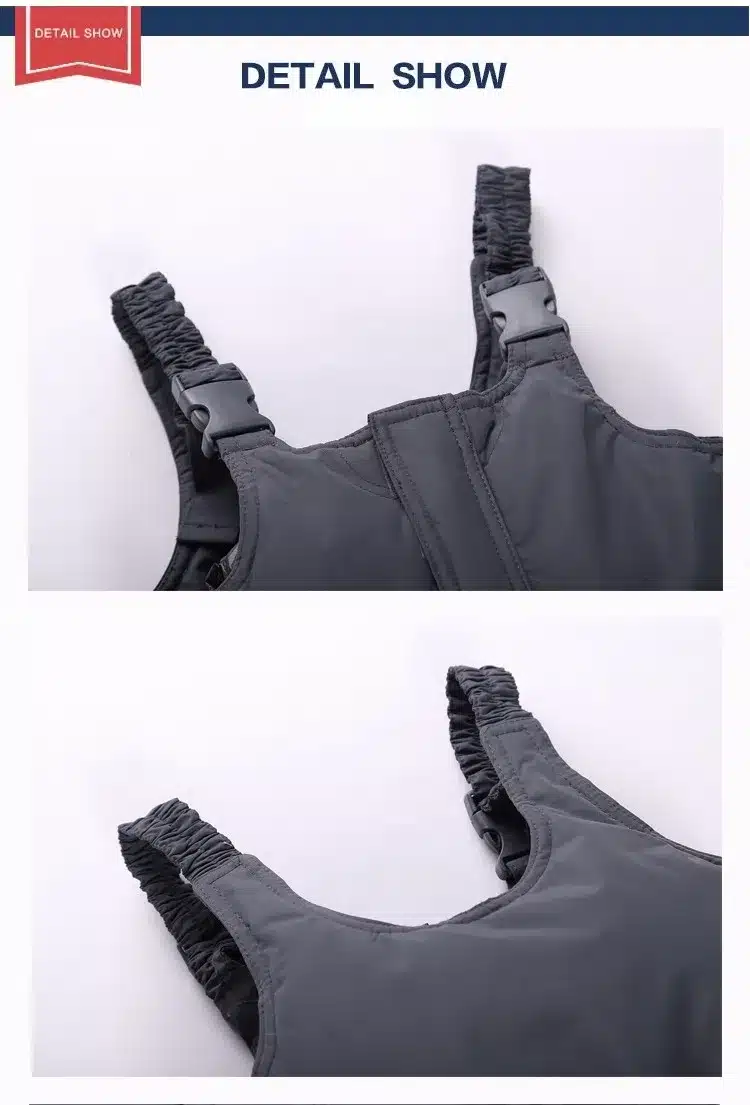 Detector children outdoor padded trousers boys and girls winter skiing pants overall jumpsuit strap romper girl bib 92-134 7