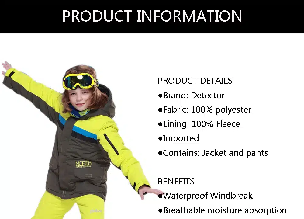 2016 New FREE SHIPPING kids boys winter clothing set skiing jacket+pant snow suit -20-30 DEGREE boys ski suit size134-164 2