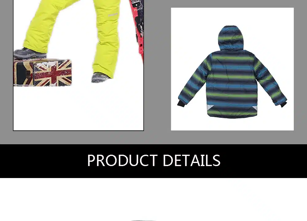 2016 New FREE SHIPPING kids boys winter clothing set skiing jacket+pant snow suit -20-30 DEGREE boys ski suit size134-164 10