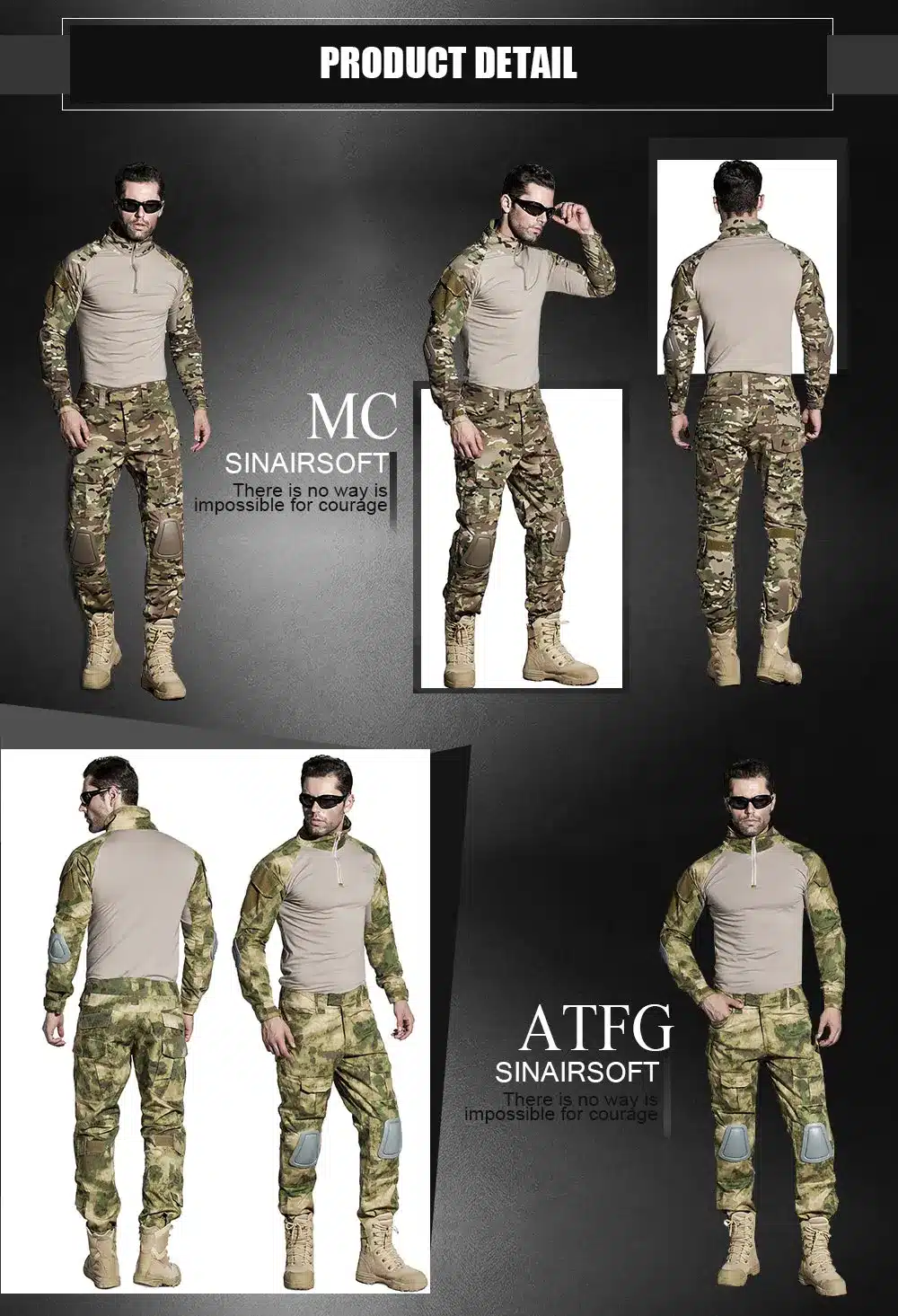 SINAIRSOFT Military Uniform Multicam Army Combat Shirt Uniform Tactical Pants With Knee Pads Camouflage Suit Hunting Clothes 13