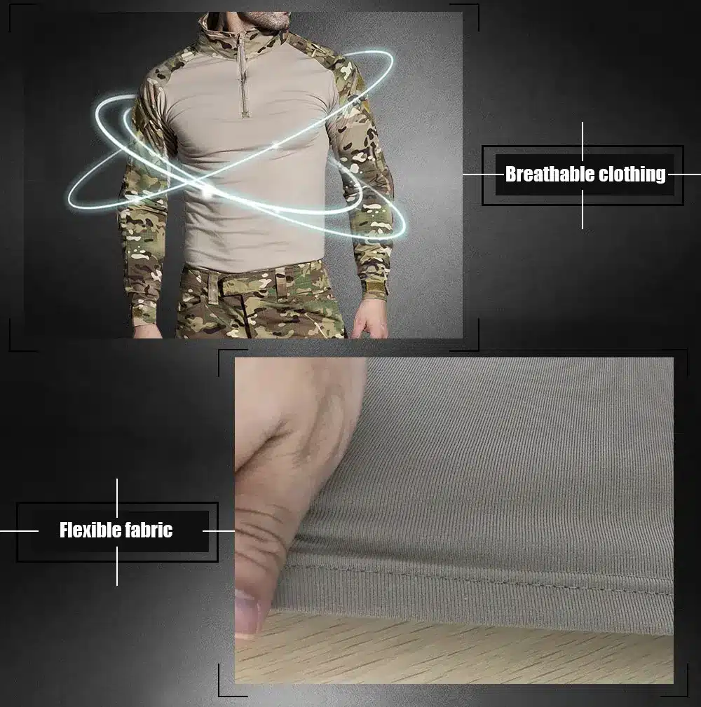 SINAIRSOFT Military Uniform Multicam Army Combat Shirt Uniform Tactical Pants With Knee Pads Camouflage Suit Hunting Clothes 16