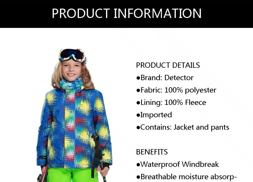 Free Shipping Winter Outdoor Children Clothing Set Windproof Ski Jackets + Pants Kids Snow Sets Warm Skiing Suit For Boys Girls 2