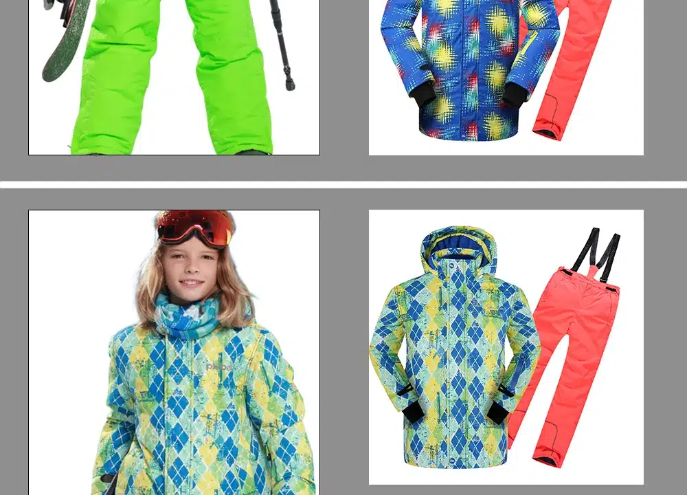 Free Shipping Winter Outdoor Children Clothing Set Windproof Ski Jackets + Pants Kids Snow Sets Warm Skiing Suit For Boys Girls 6