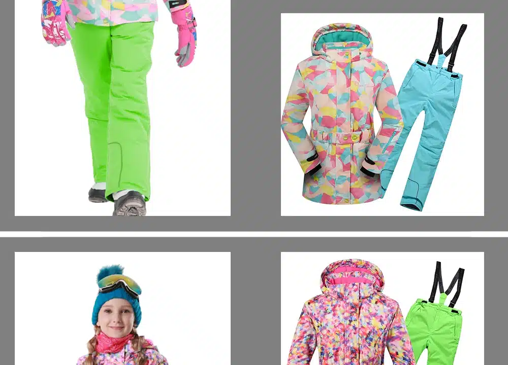 Free Shipping Winter Outdoor Children Clothing Set Windproof Ski Jackets + Pants Kids Snow Sets Warm Skiing Suit For Boys Girls 7