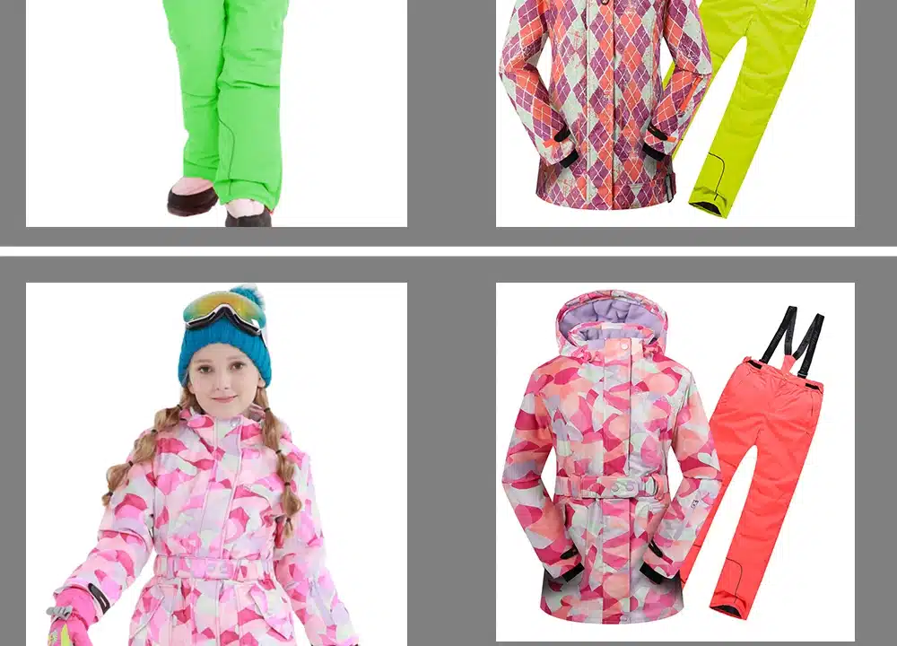 Free Shipping Winter Outdoor Children Clothing Set Windproof Ski Jackets + Pants Kids Snow Sets Warm Skiing Suit For Boys Girls 11