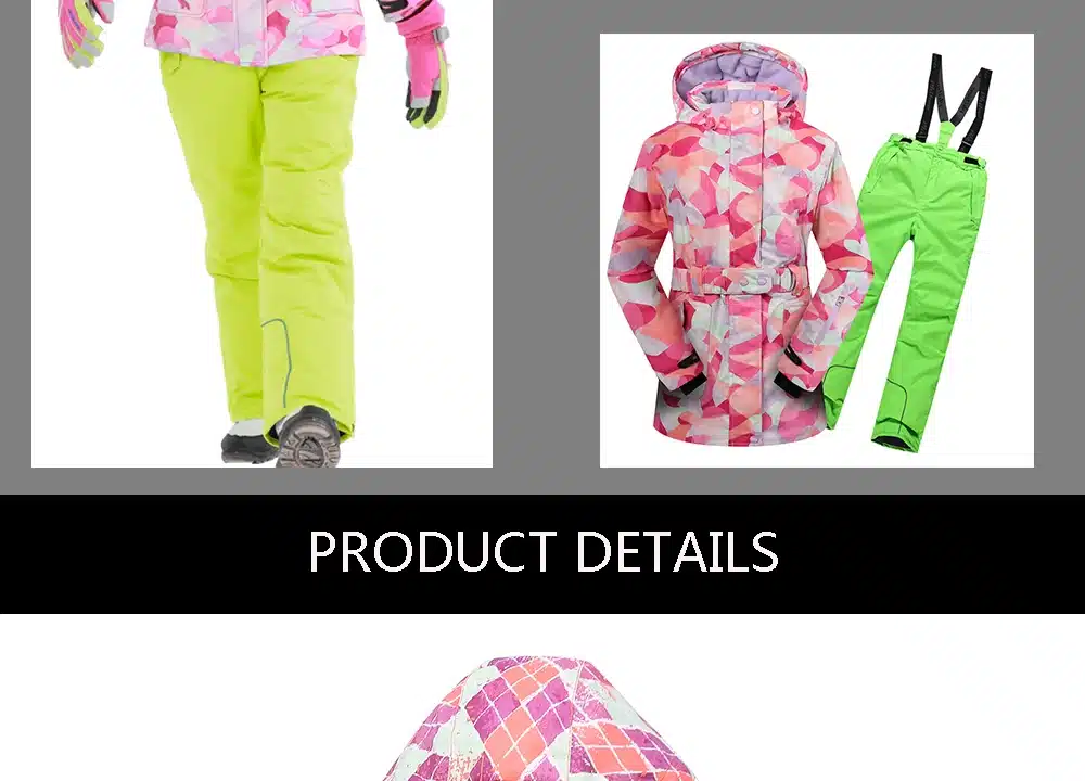Free Shipping Winter Outdoor Children Clothing Set Windproof Ski Jackets + Pants Kids Snow Sets Warm Skiing Suit For Boys Girls 12