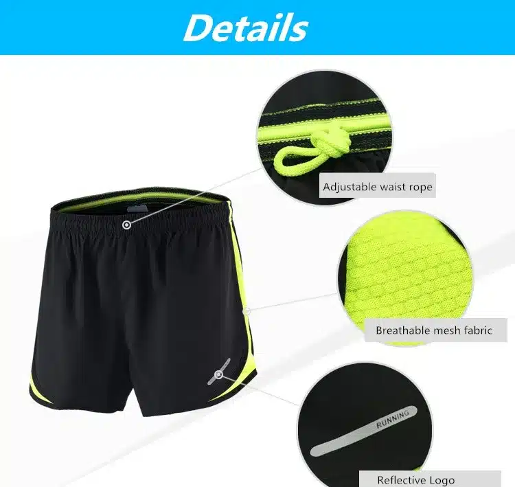Arsuxeo 2 in 1 Summer Men's Marathon Running Shorts Black Quick Dry Training Crossfit Fitness Run Sports Shorts 3XL Size 6