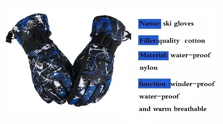 2017 new winter windproof outdoor Sport Ski Gloves kids Breathable Camouflage Snowboard Gloves winter warm thermal snow gloves 11