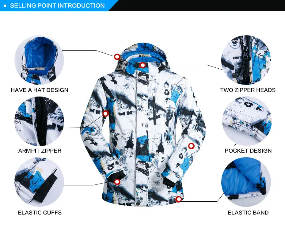 New Outdoor Ski Suit Men's Windproof Waterproof Thermal Snowboard Snow Male Skiing Jacket And Pants sets Skiwear Skating Clothes 28