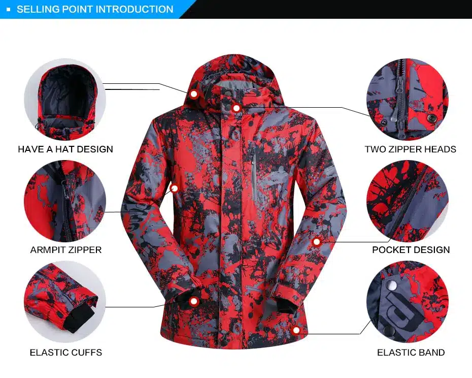 2017 New High Quality Men Ski Suit Set Windproof Waterproof Warmth Snowboard Jackets And Pants Winter Snow Sportswear Clothing 23