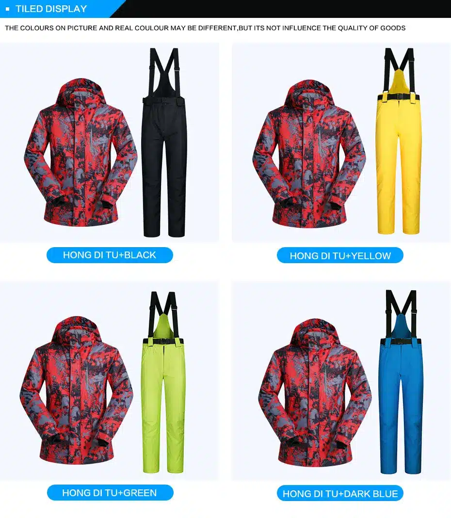 2017 New High Quality Men Ski Suit Set Windproof Waterproof Warmth Snowboard Jackets And Pants Winter Snow Sportswear Clothing 25