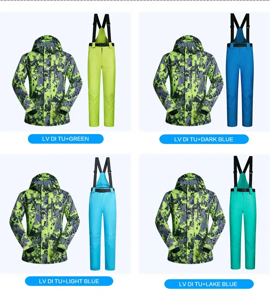 2017 New High Quality Men Ski Suit Set Windproof Waterproof Warmth Snowboard Jackets And Pants Winter Snow Sportswear Clothing 27