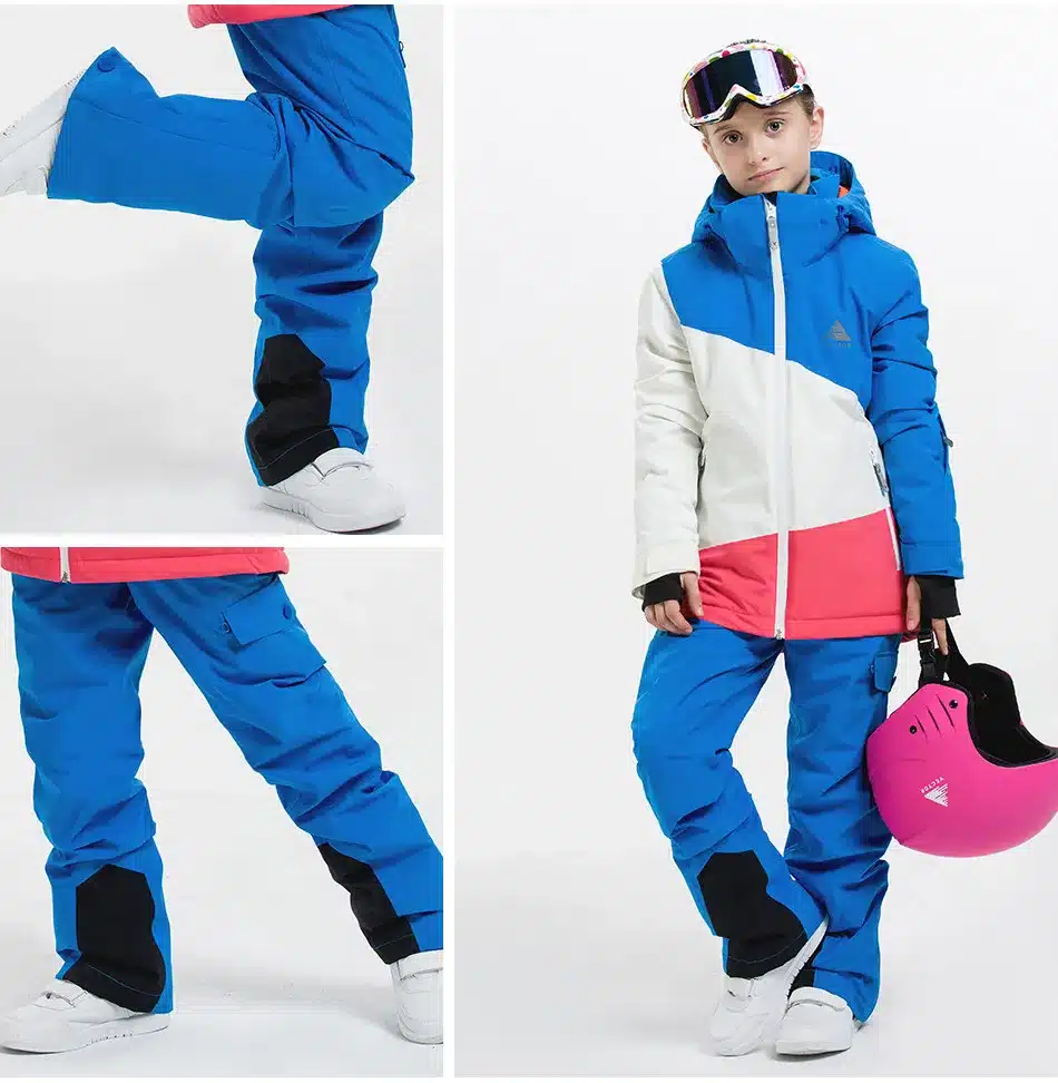 VECTOR Boys Girls Ski Suits Warm Waterproof Children Skiing Snowboarding Jackets + Pants Winter Kids Child Ski Clothing Set 11