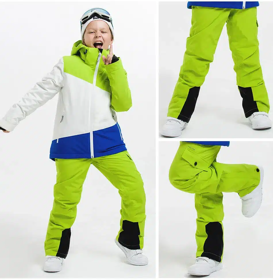 VECTOR Boys Girls Ski Suits Warm Waterproof Children Skiing Snowboarding Jackets + Pants Winter Kids Child Ski Clothing Set 14