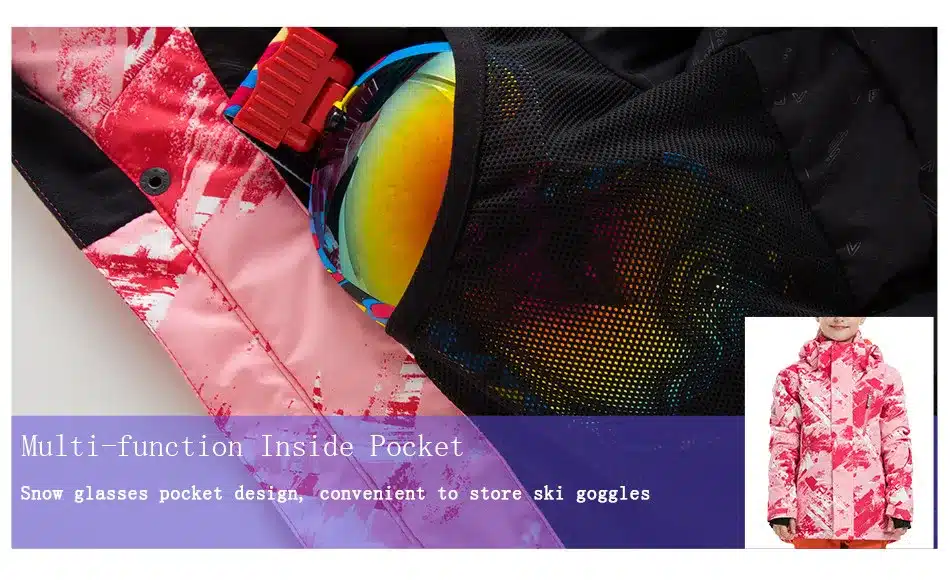VECTOR Boys Girls Ski Suits Warm Waterproof Children Skiing Snowboarding Jackets + Pants Winter Kids Child Ski Clothing Set 19