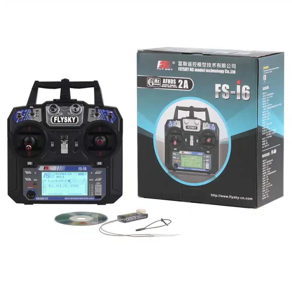 Wholesale FlySky FS-i6 2.4G 6CH AFHDS RC Transmitter With FS-iA6 FS-iA6B Receiver for Airplane Heli UAV Multicopter Drone 10
