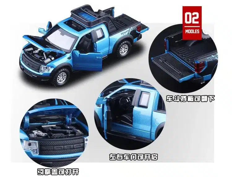 Double Horses 1:32 High Simulation Exquisite Model Toys Car StylingFord F150 Raptor Pickup Trucks Alloy Car Model Best Gifts 16