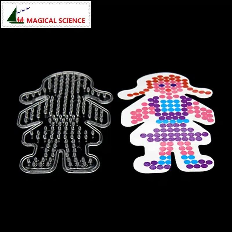 10pc Puzzle Pegboards Patterns with colored paper For 5mm Hama Perler Beads DIY Kids Craft Plastic Stencil child fuse bead Toys 3