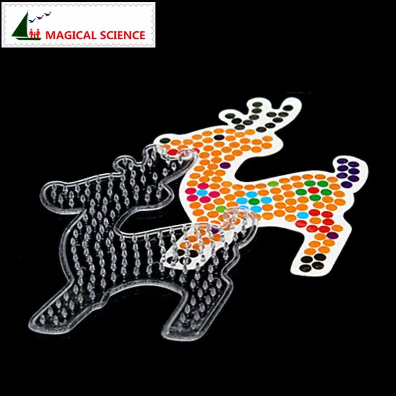10pc Puzzle Pegboards Patterns with colored paper For 5mm Hama Perler Beads DIY Kids Craft Plastic Stencil child fuse bead Toys 4