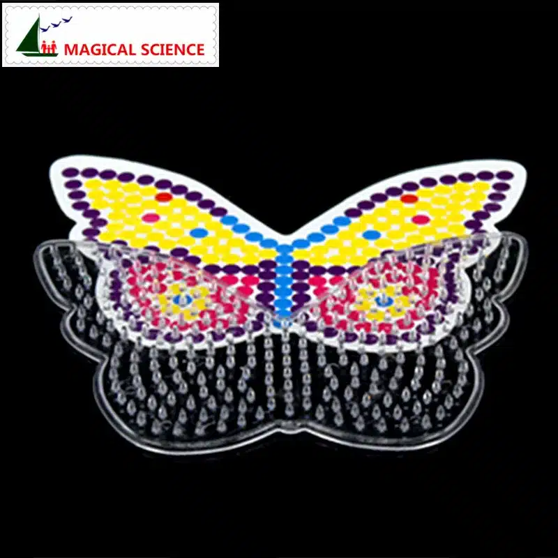 10pc Puzzle Pegboards Patterns with colored paper For 5mm Hama Perler Beads DIY Kids Craft Plastic Stencil child fuse bead Toys 6