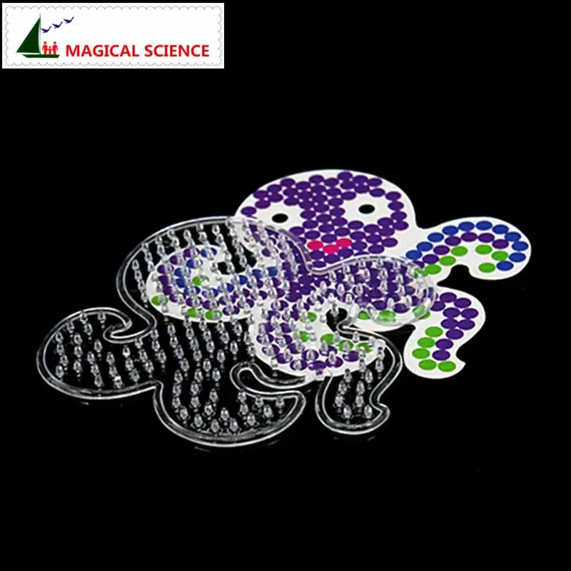 10pc Puzzle Pegboards Patterns with colored paper For 5mm Hama Perler Beads DIY Kids Craft Plastic Stencil child fuse bead Toys 10