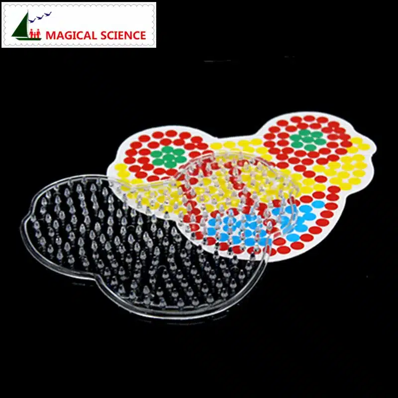 10pc Puzzle Pegboards Patterns with colored paper For 5mm Hama Perler Beads DIY Kids Craft Plastic Stencil child fuse bead Toys 11