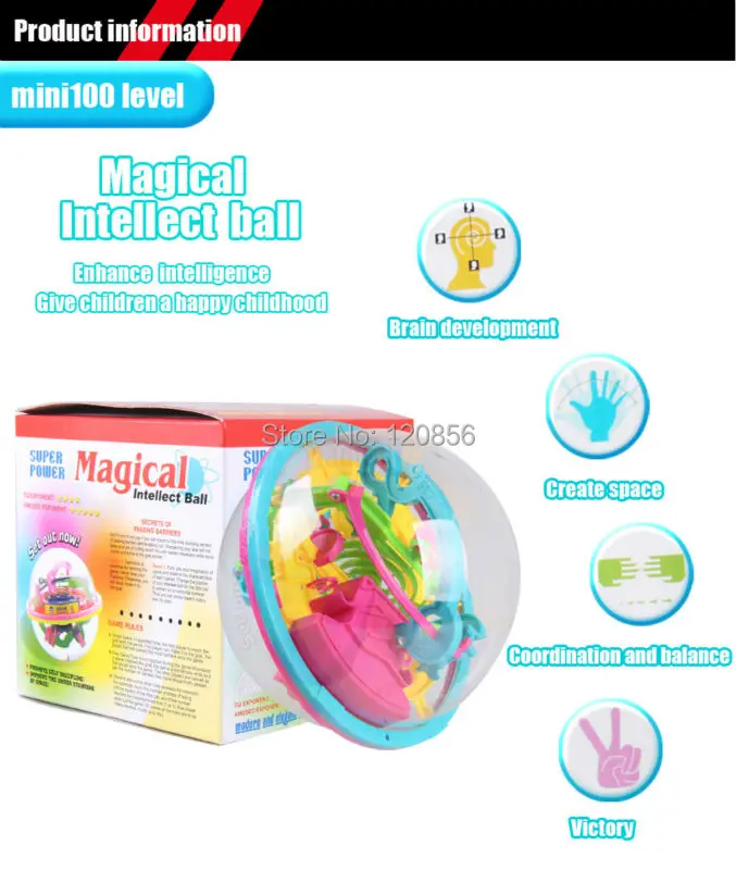 100 Steps 3D puzzle Ball Magic Intellect Ball with gift educational toys Puzzle Balance Logic Ability Game For Children adults 13