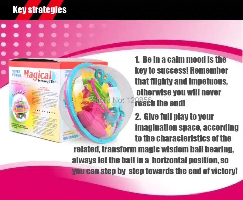 100 Steps 3D puzzle Ball Magic Intellect Ball with gift educational toys Puzzle Balance Logic Ability Game For Children adults 20