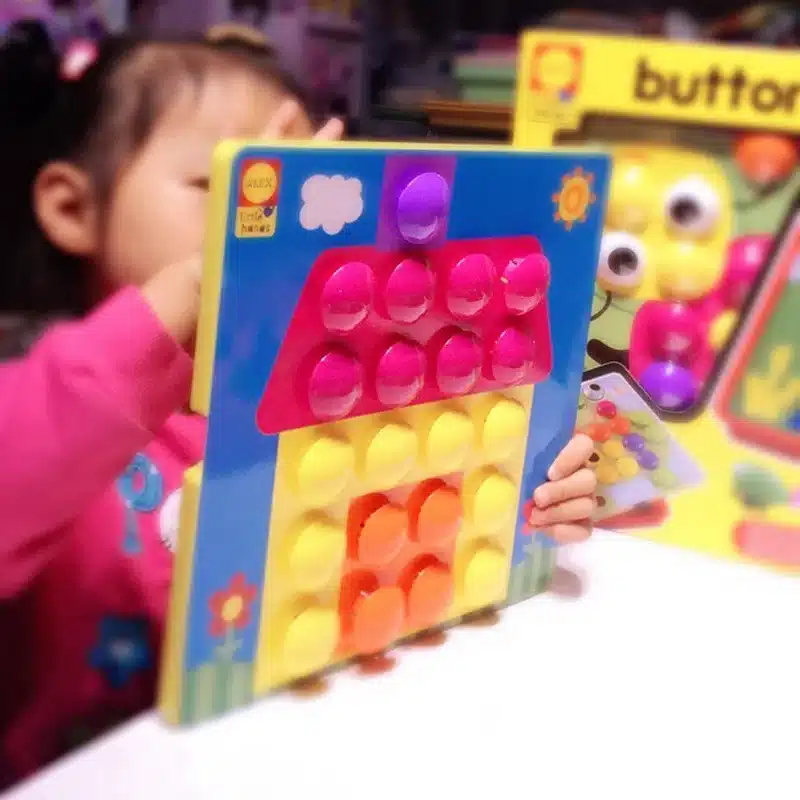 3D Puzzles Toys For Children Composite Picture Puzzle Creative Mosaic Mushroom Nail Kit Educational Toys Button Art Kids Toy 5