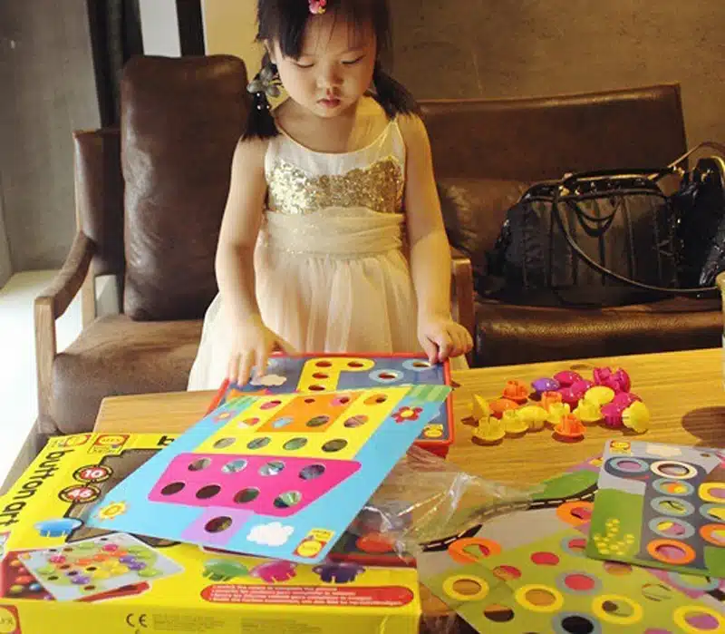 3D Puzzles Toys For Children Composite Picture Puzzle Creative Mosaic Mushroom Nail Kit Educational Toys Button Art Kids Toy 7