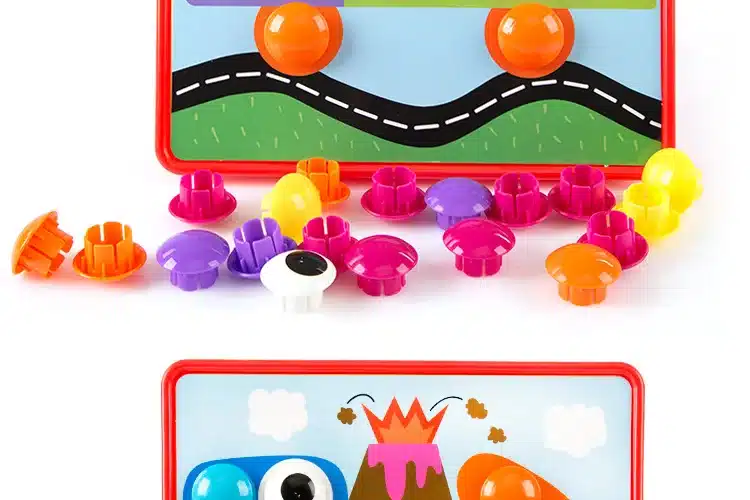 3D Puzzles Toys For Children Composite Picture Puzzle Creative Mosaic Mushroom Nail Kit Educational Toys Button Art Kids Toy 15