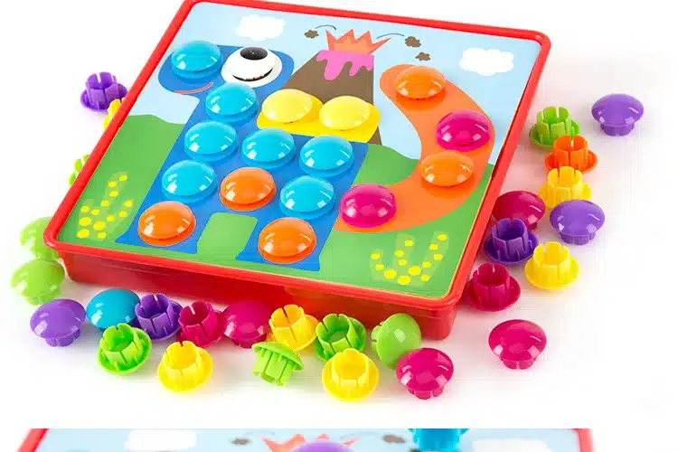 3D Puzzles Toys For Children Composite Picture Puzzle Creative Mosaic Mushroom Nail Kit Educational Toys Button Art Kids Toy 17