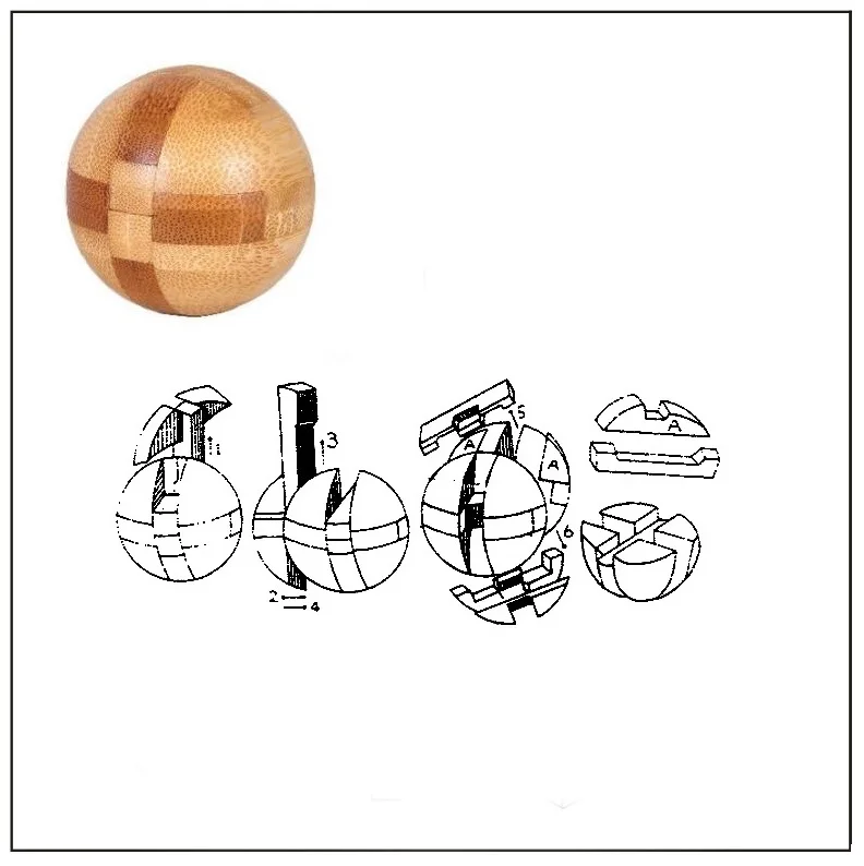 10 pcs/set 3D handmade vintage Ming lock Luban lock wooden toys adults puzzle children adult Christmas gift 22