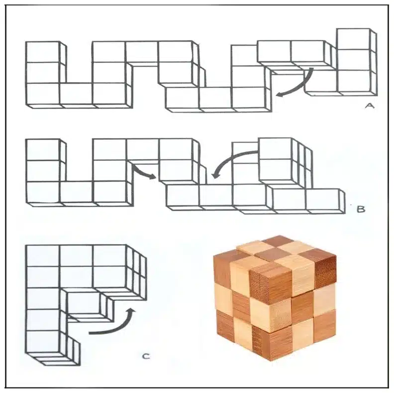 10 pcs/set 3D handmade vintage Ming lock Luban lock wooden toys adults puzzle children adult Christmas gift 28