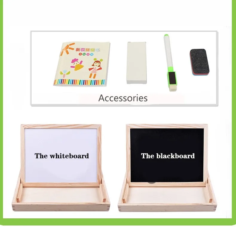 Wooden toyMultifunctional Educational Farm Jungle Animal Wooden Magnetic Puzzle Children Kids Jigsaw Baby's Drawing Board 3