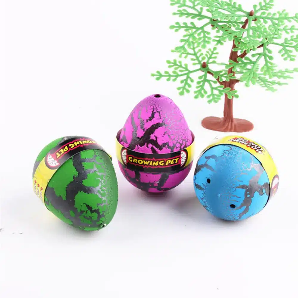 YKLWorld 4pcs Large Colorful Water Hatching Inflation Dinosaur Egg Watercolor Cracks Grow Egg Novelty Toys Kids & Baby Gift -48 12