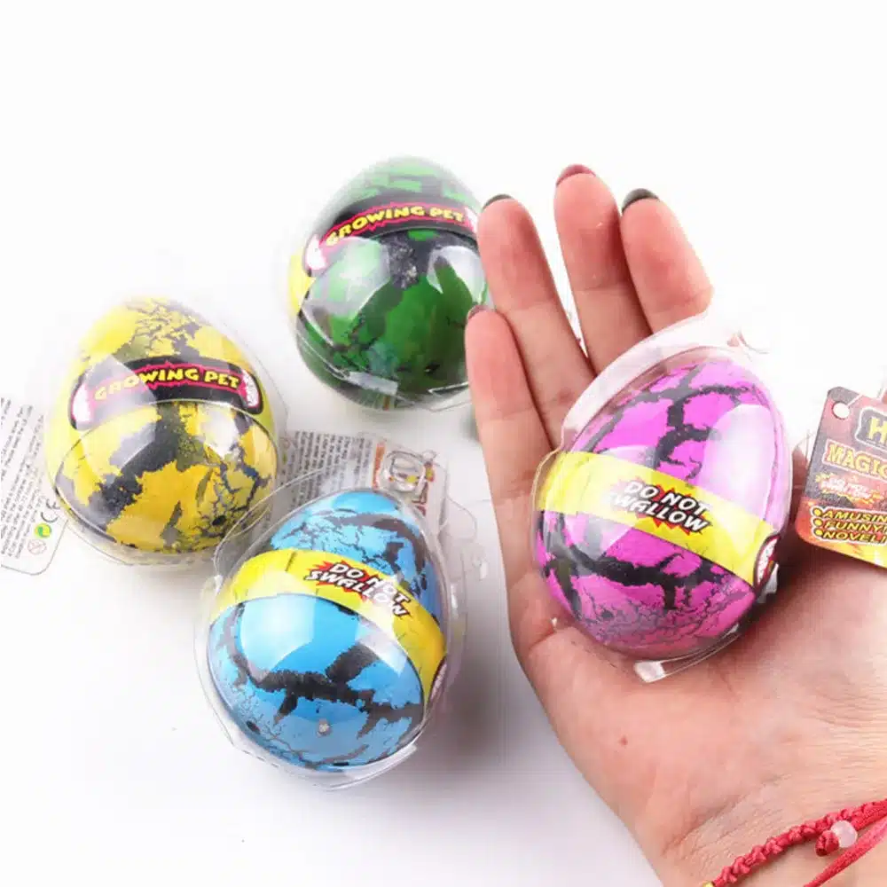 YKLWorld 4pcs Large Colorful Water Hatching Inflation Dinosaur Egg Watercolor Cracks Grow Egg Novelty Toys Kids & Baby Gift -48 13